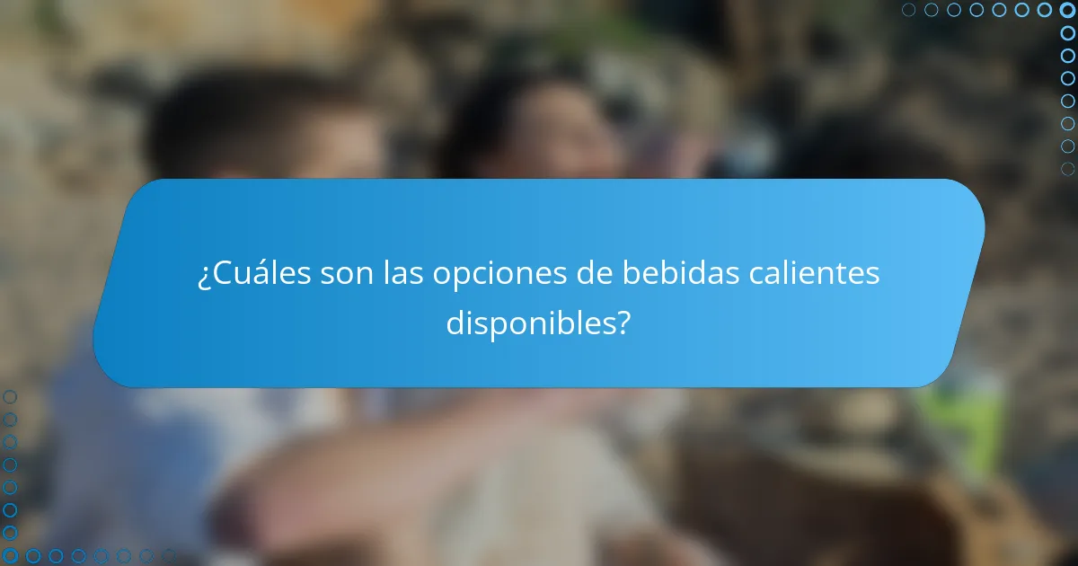 ¿Cuáles son las opciones de bebidas calientes disponibles?